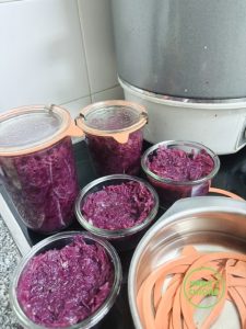 couve-roxa com uvas bio blaukraut mit weintrauben bio